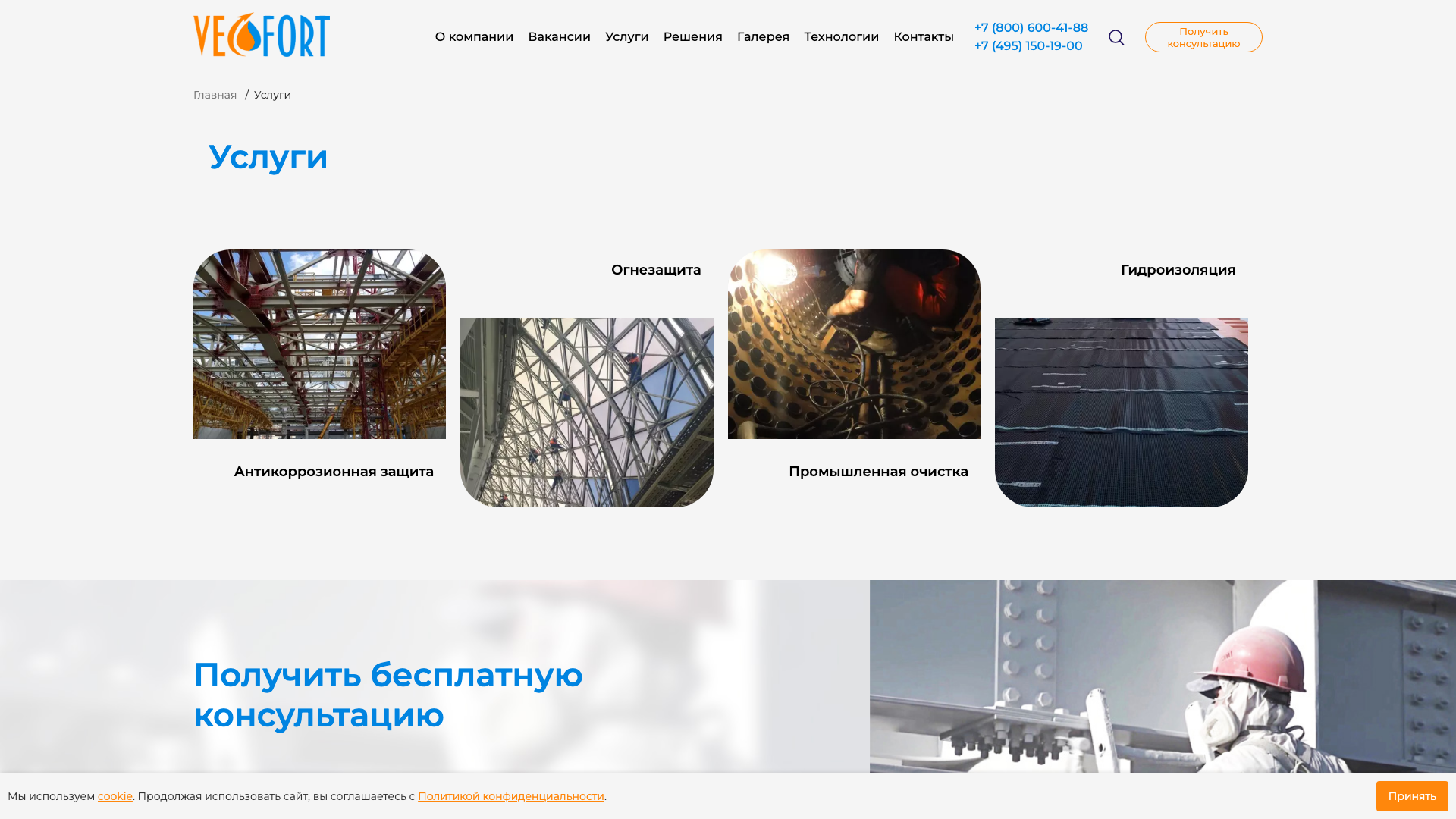 Услуги - VECFORT - Огнезащита, антикоррозионная защита, гидроизоляция, промышленная очистка